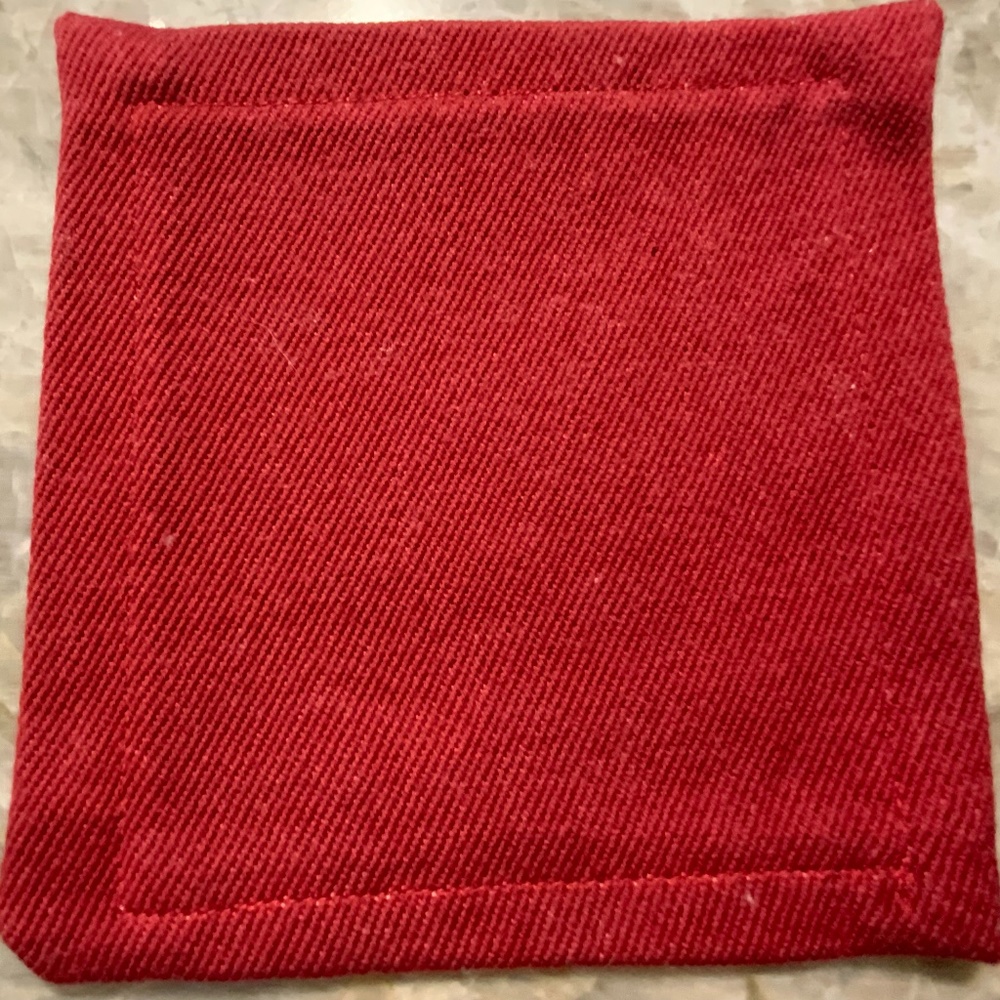 Set of 8 Cloth Napkins, Red Denim 4.5”